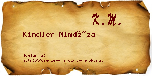 Kindler Mimóza névjegykártya